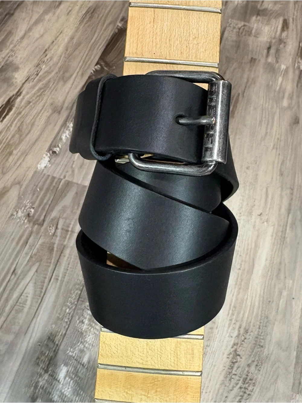 Diesel 100% Cow leather Made In Italy Black Belt Mens 85CM SZ 32